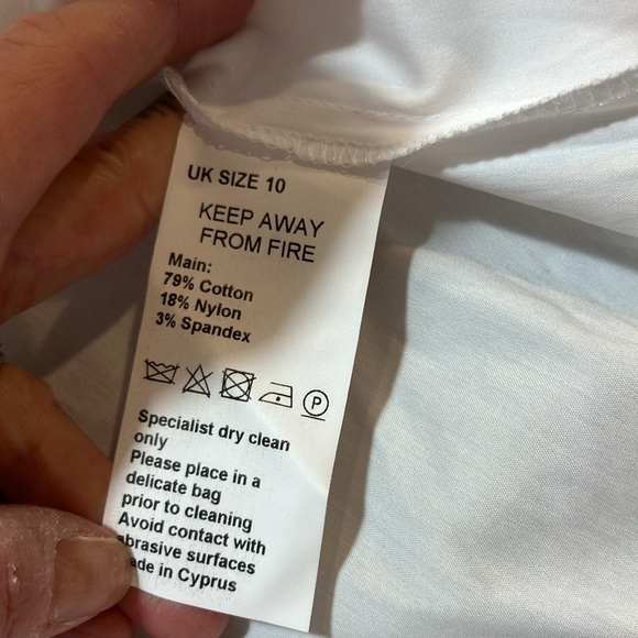 NWT Karen Millen Button Sleeve Detailed Shirt Sz 6 White - Picture 6 of 6